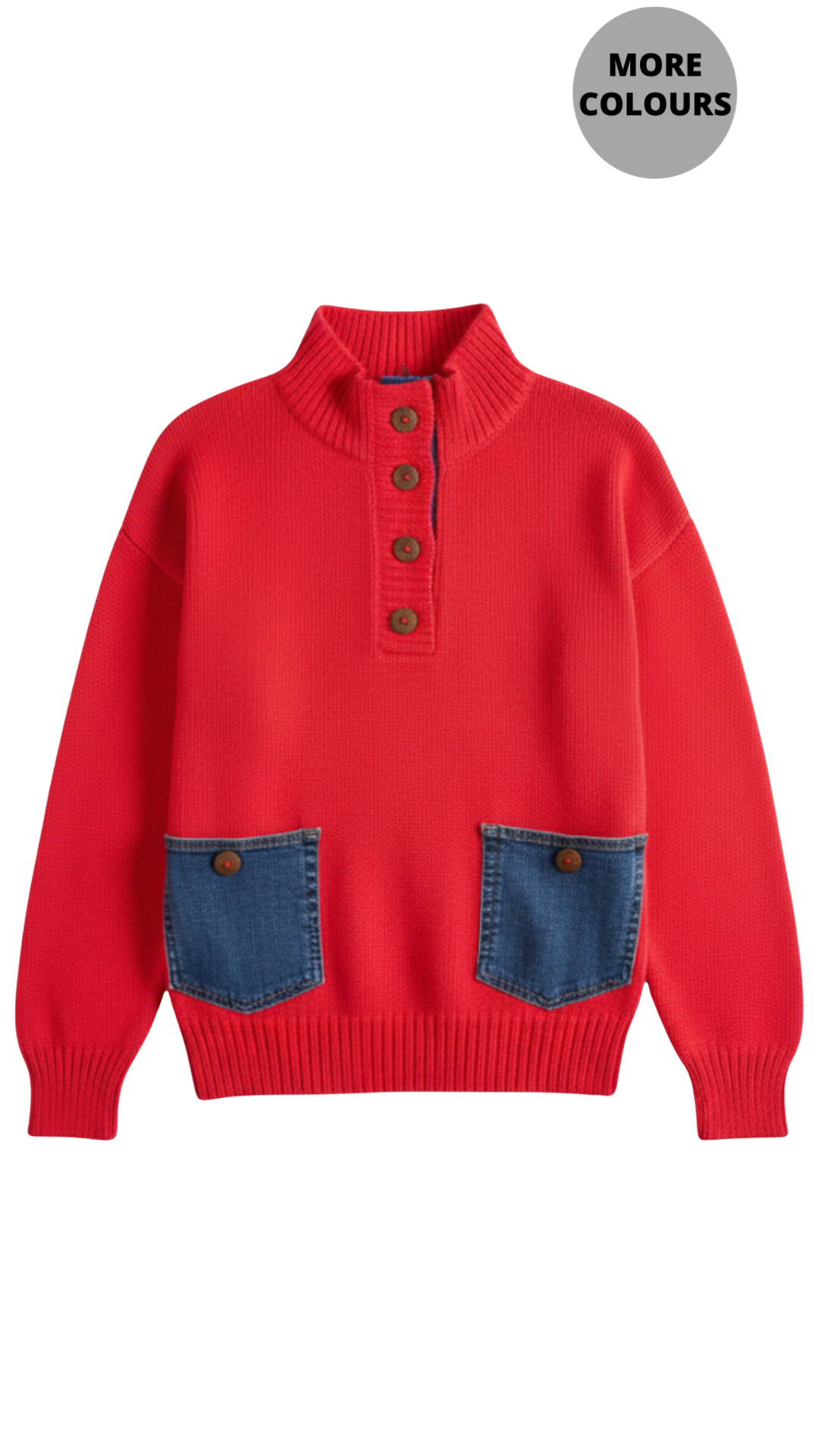 Mock Neckline 1/4 Button Closure Knit Sweater. Style SHNP6012
