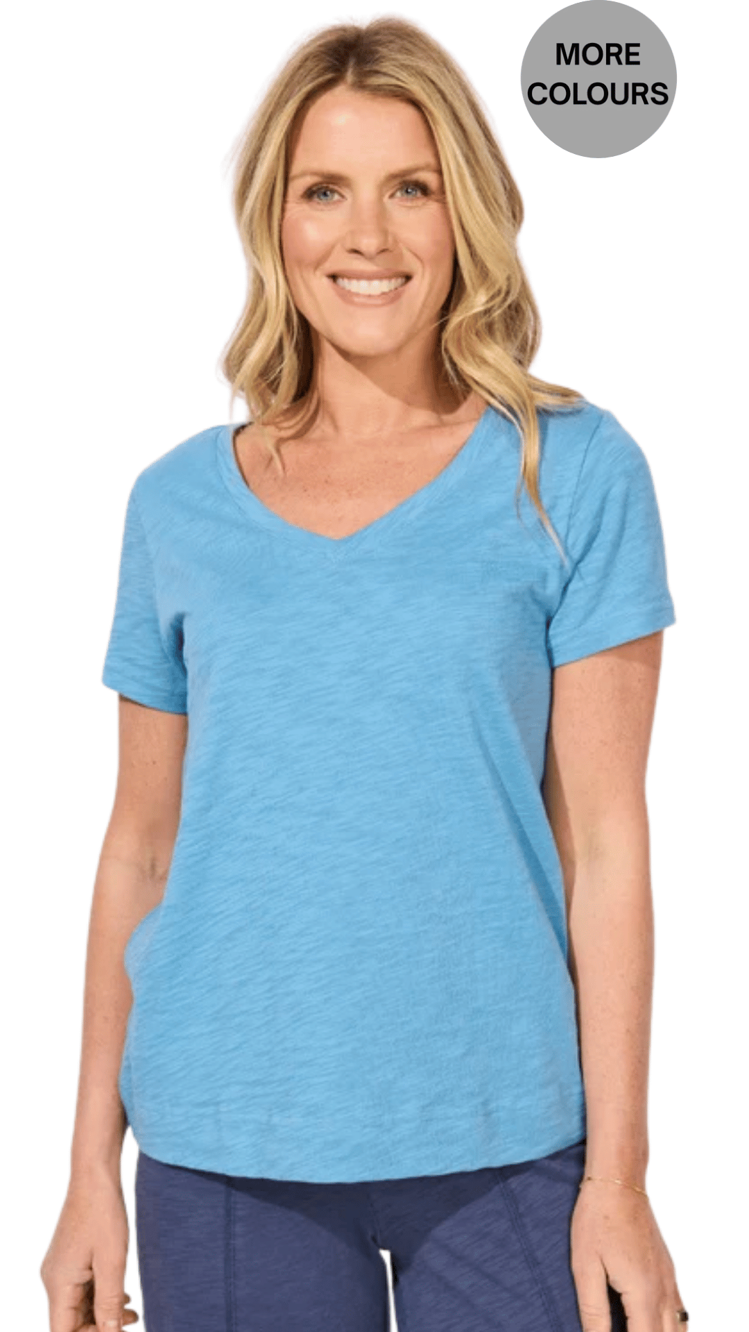 Cotton Short Sleeve V-Neck Top. Style ESC10000