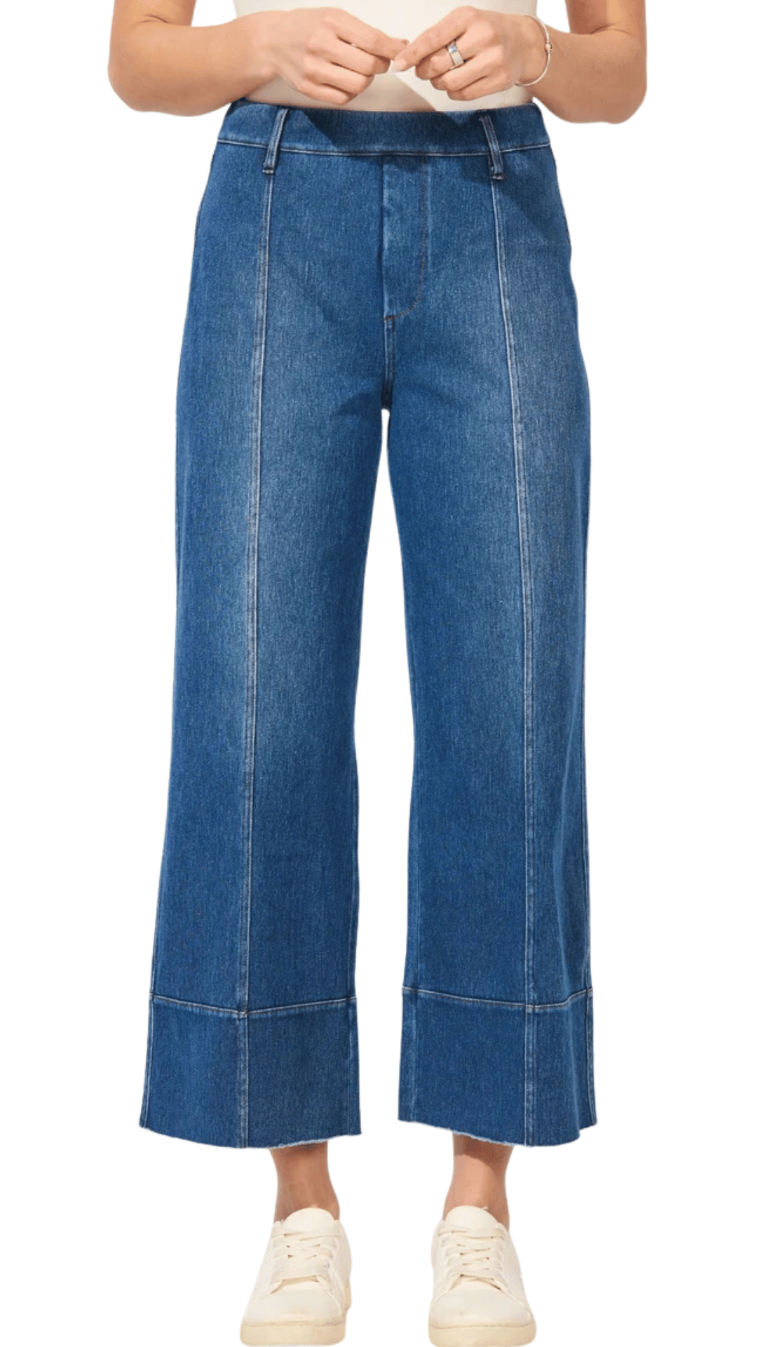 Cropped Length Center Seam Pull-On Jean. Style ESC64019