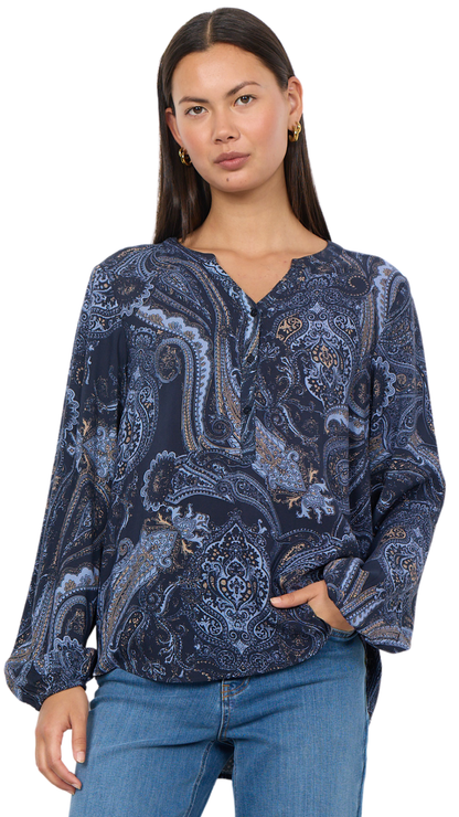 Paisley Print Pop-Over Blouse. Style SOYA41974