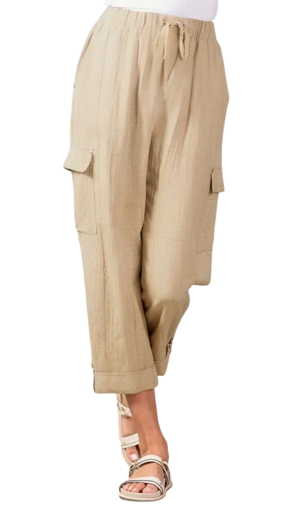 Pull-On Cargo Style Lightweight Capri. Style ALSA47008