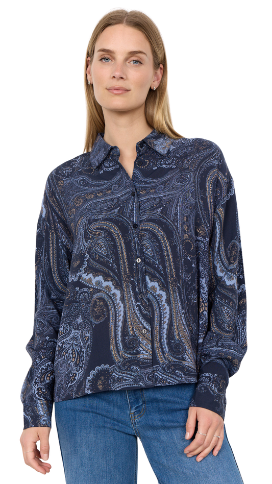 Paisley Print Button Front Blouse. Style SOYA41973