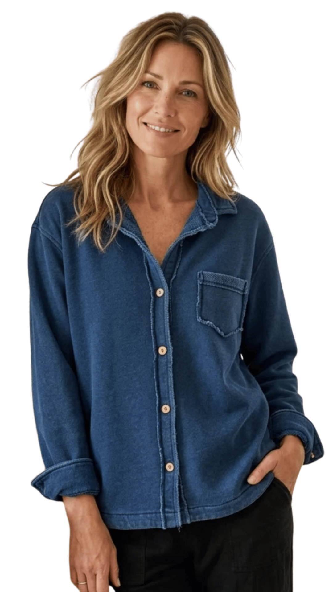 Colour Wash Terry Anywhere Shacket. Style ESC28095