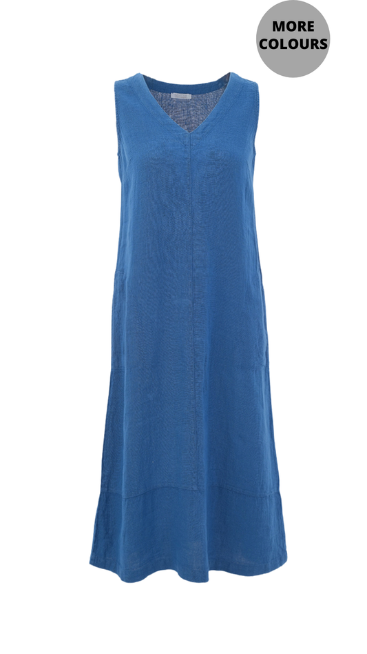 Sleeveless Solid Colour Linen Dress. Style DOLC26223
