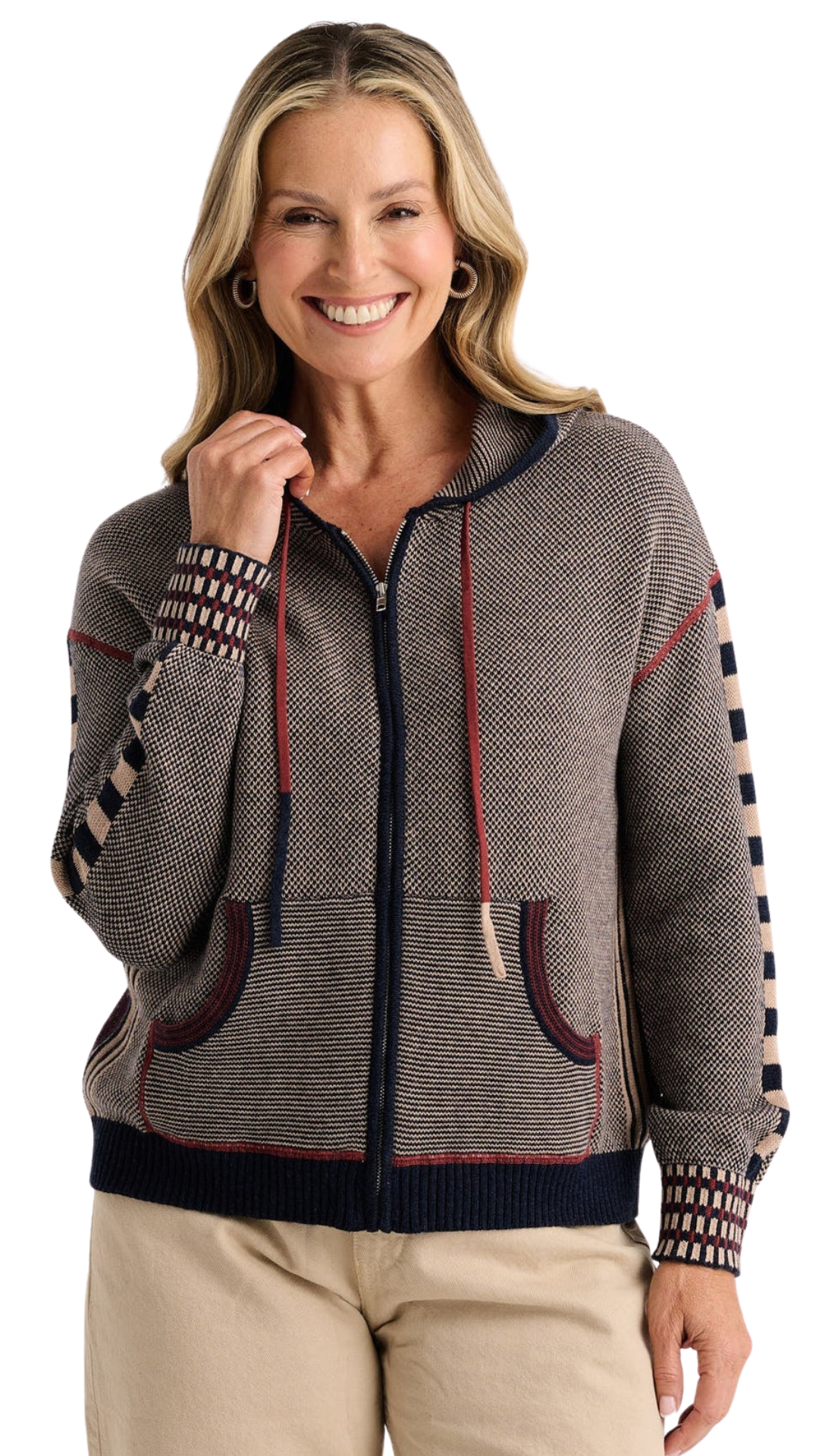 Birdseye Knit Zip Front Hoodie. Style ZKP8532U