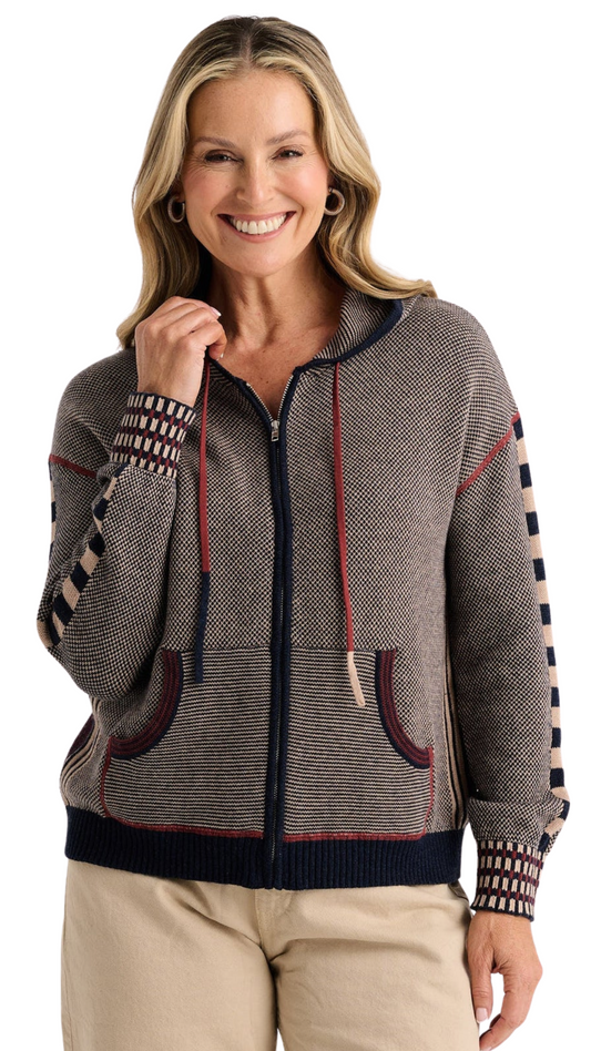 Birdseye Knit Zip Front Hoodie. Style ZKP8532U