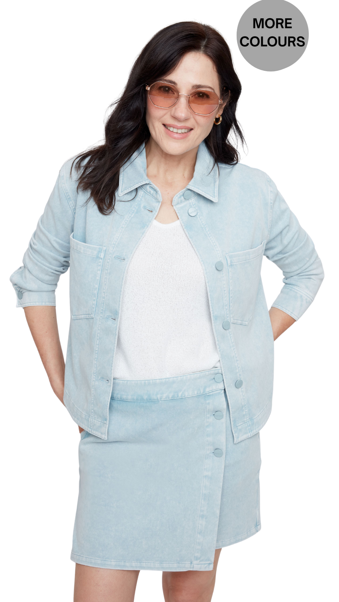 Patch Pocket Stretch Denim Look Jacket. Style REN3892KD-E3020