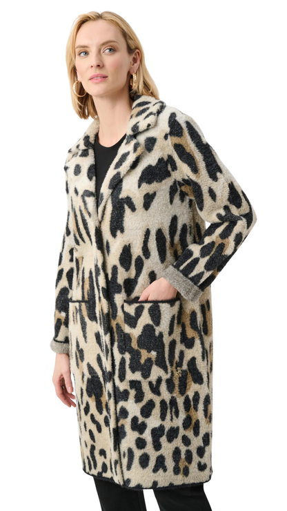 Feather Yarn Leopard Print Coat. Style JR263956