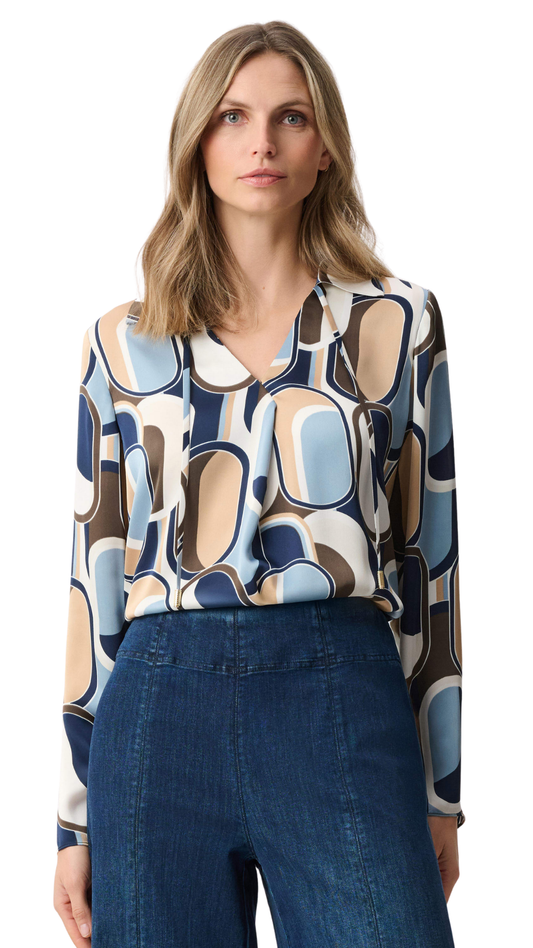 Recycled Satin Geometric Top. Style JR263071