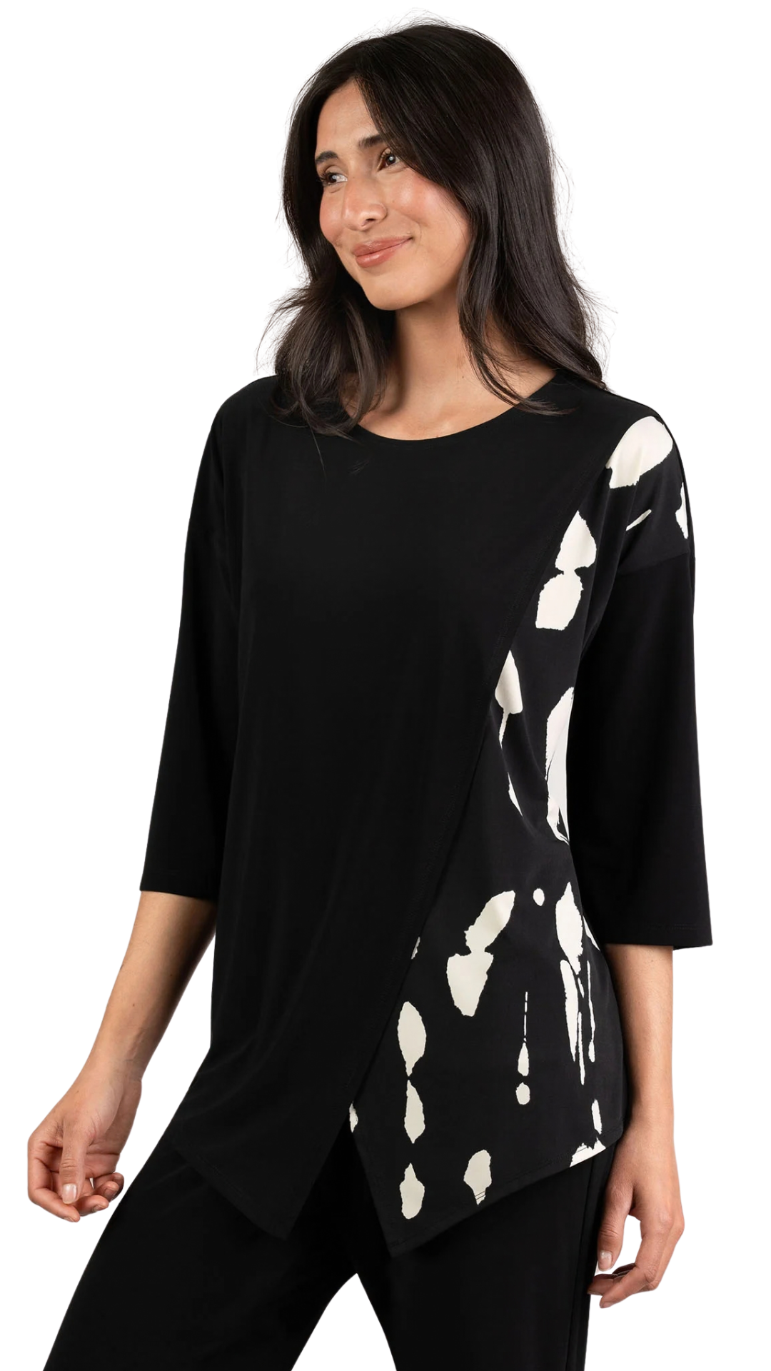 Kite Front Top Block Print 3/4 Sleeve. Style SI22448BP-2