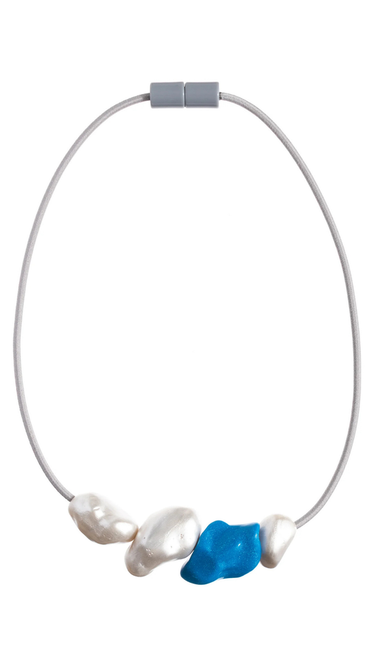 Perla Collection - Turquoise Colour Pop Bead & Organic Beads Necklace. Style 1460151TURQQ04