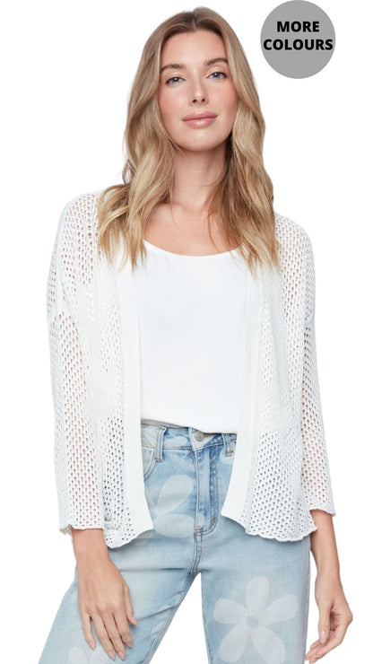 Holey Knit Open Front Short Cardigan. Style REN6980-4489