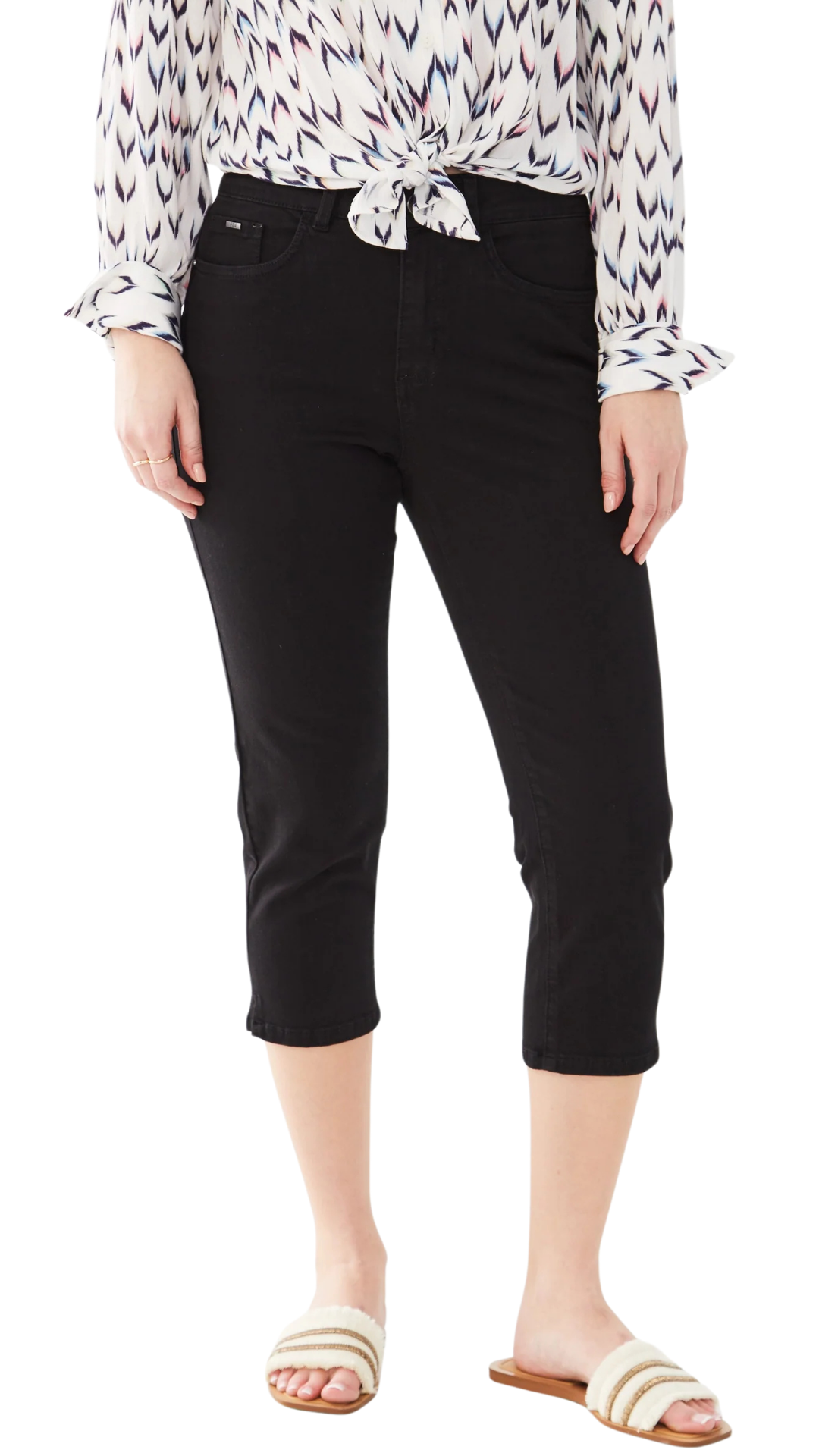 Black Olivia Slim Leg Capri. Style FD2110511-BLK