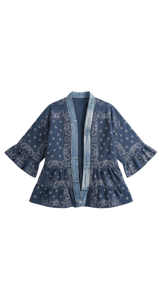 Erin Ruffle Sleeve Bandana Cardigan. Style SHNP5852