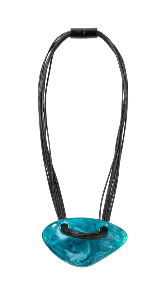 Bali Collection - Unique Shaped Teal Pendant Necklace. Style 7450150TEALQ01