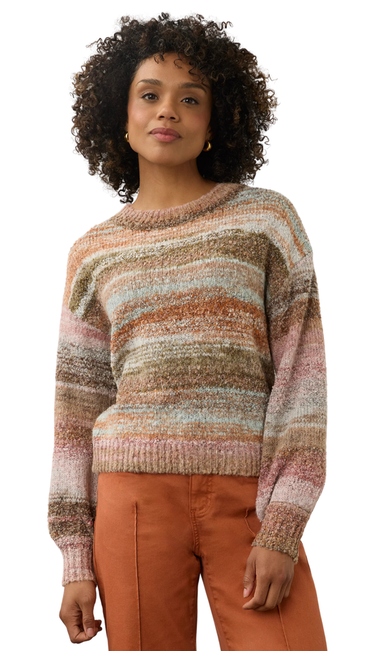 Boat Neck Boucle "Space Dye" Sweater. Style FD1285891