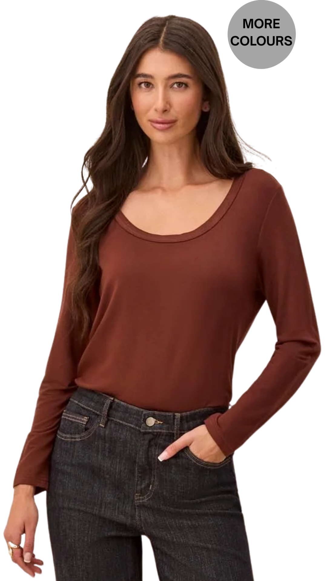Soft French Terry Scoop Neck Long Sleeve Top. Style TR5895O-2422