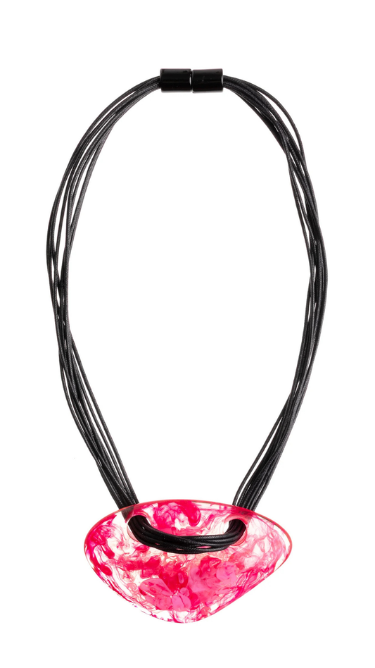 Bali Collection - Unique Shaped Red Pendant Necklace. Style 7450150REDDQ01