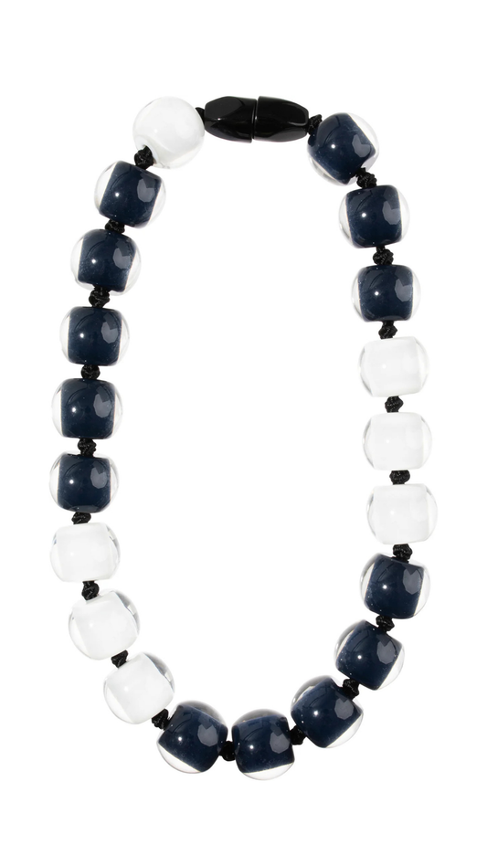 Colourful Beads Collection - Navy & White Beaded Necklace. Style 40101170956Q20