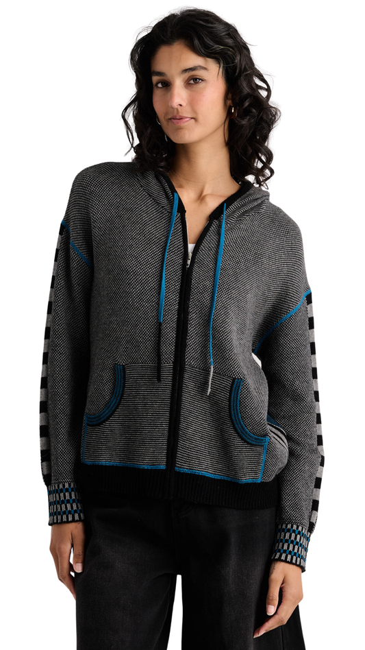 Birdseye Knit Zip Front Hoodie. Style ZKP8532U