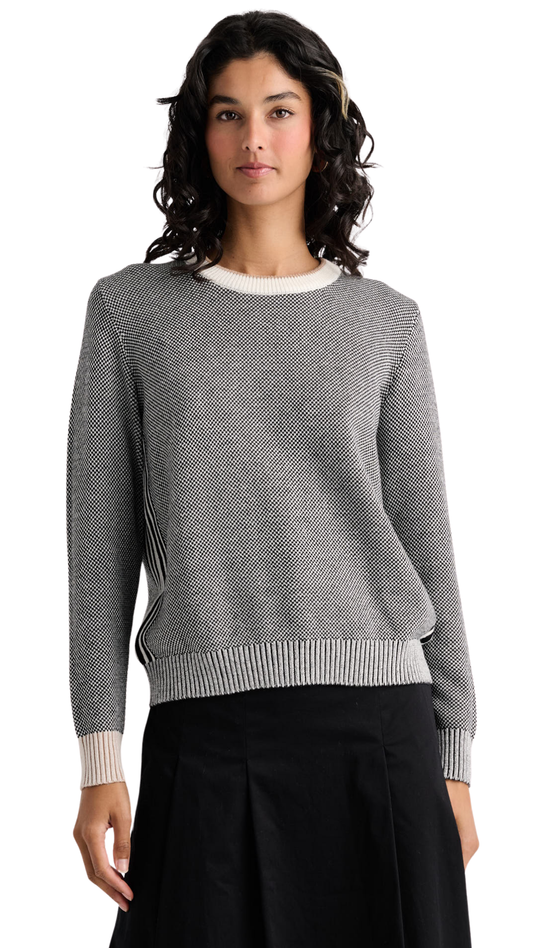 Birdseye Stitching Pop-Over Sweater. Style ZKP8531U