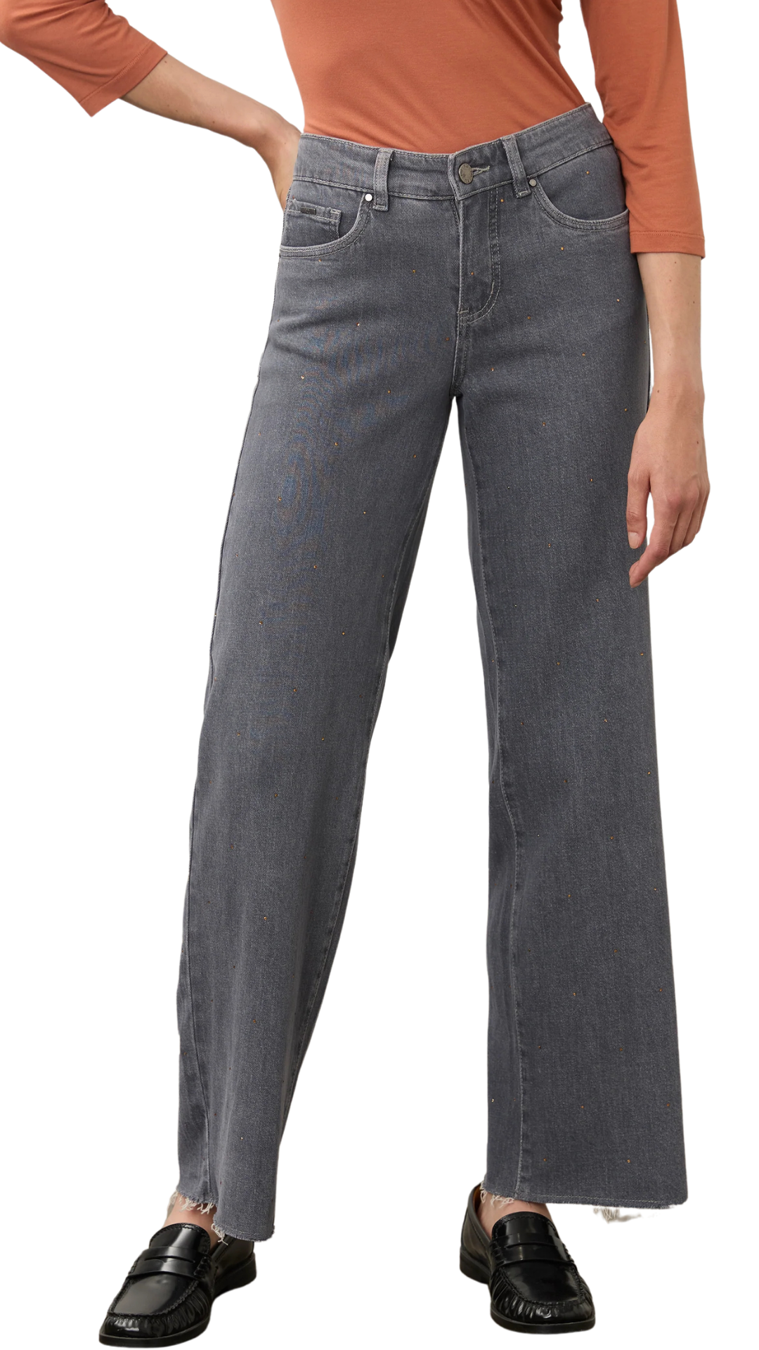 Christina Wide Leg Gold Gem Jeans. Style FD5198449