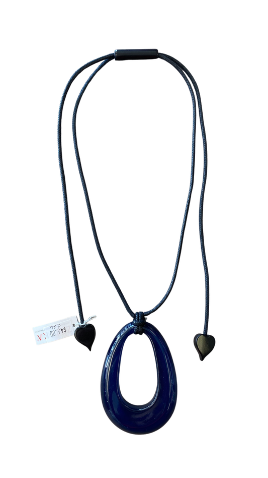 Colourful Statement Collection - Navy Oval Pendant Necklace. Style 40102239166Q00