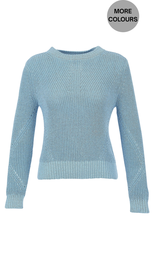 Long Sleeve Crew Neck Sparkle Knit Sweater. Style DOLC76312