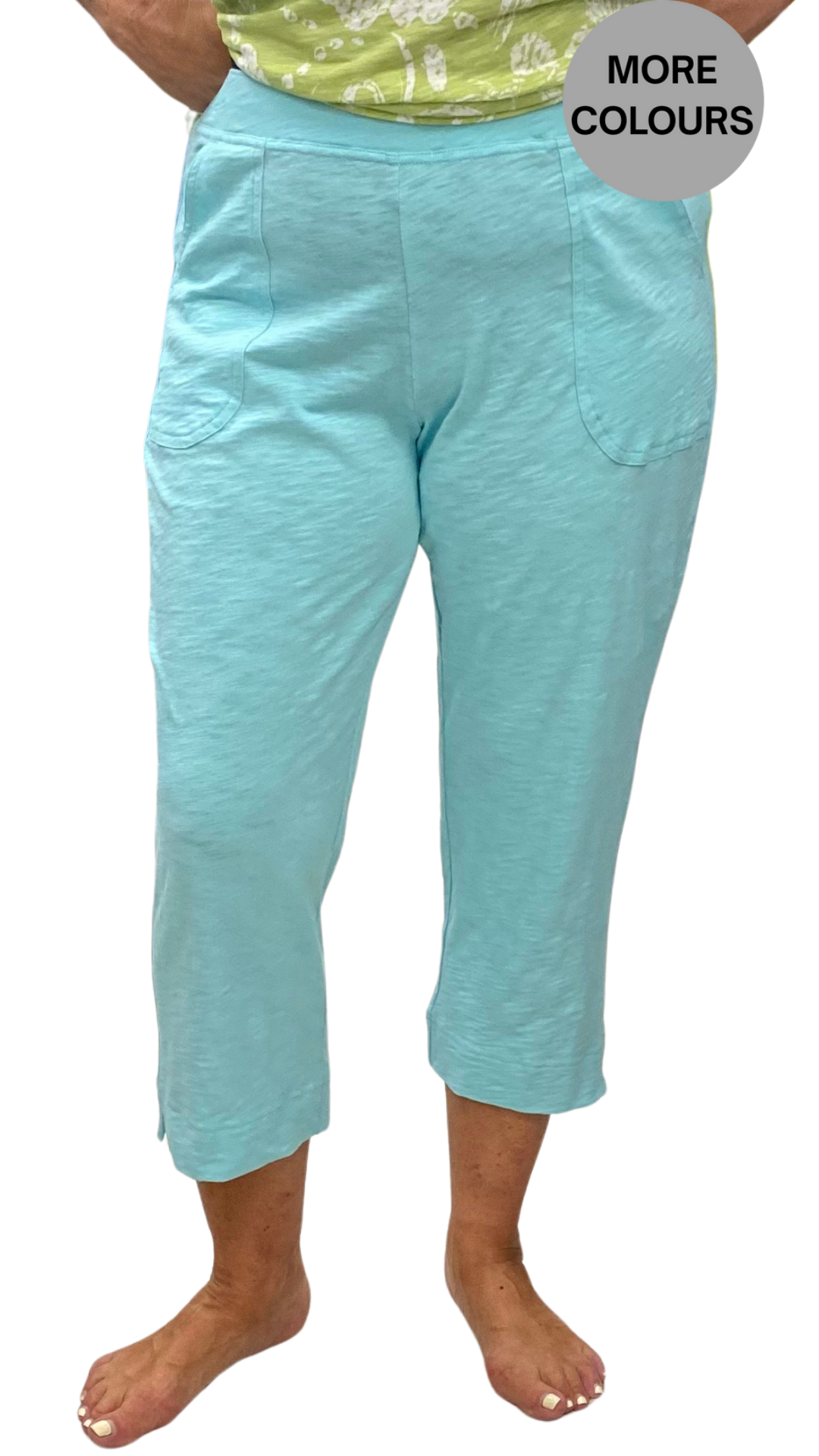 Lightweight Solid Colour Pull-On Capri. Style ESC60005S6