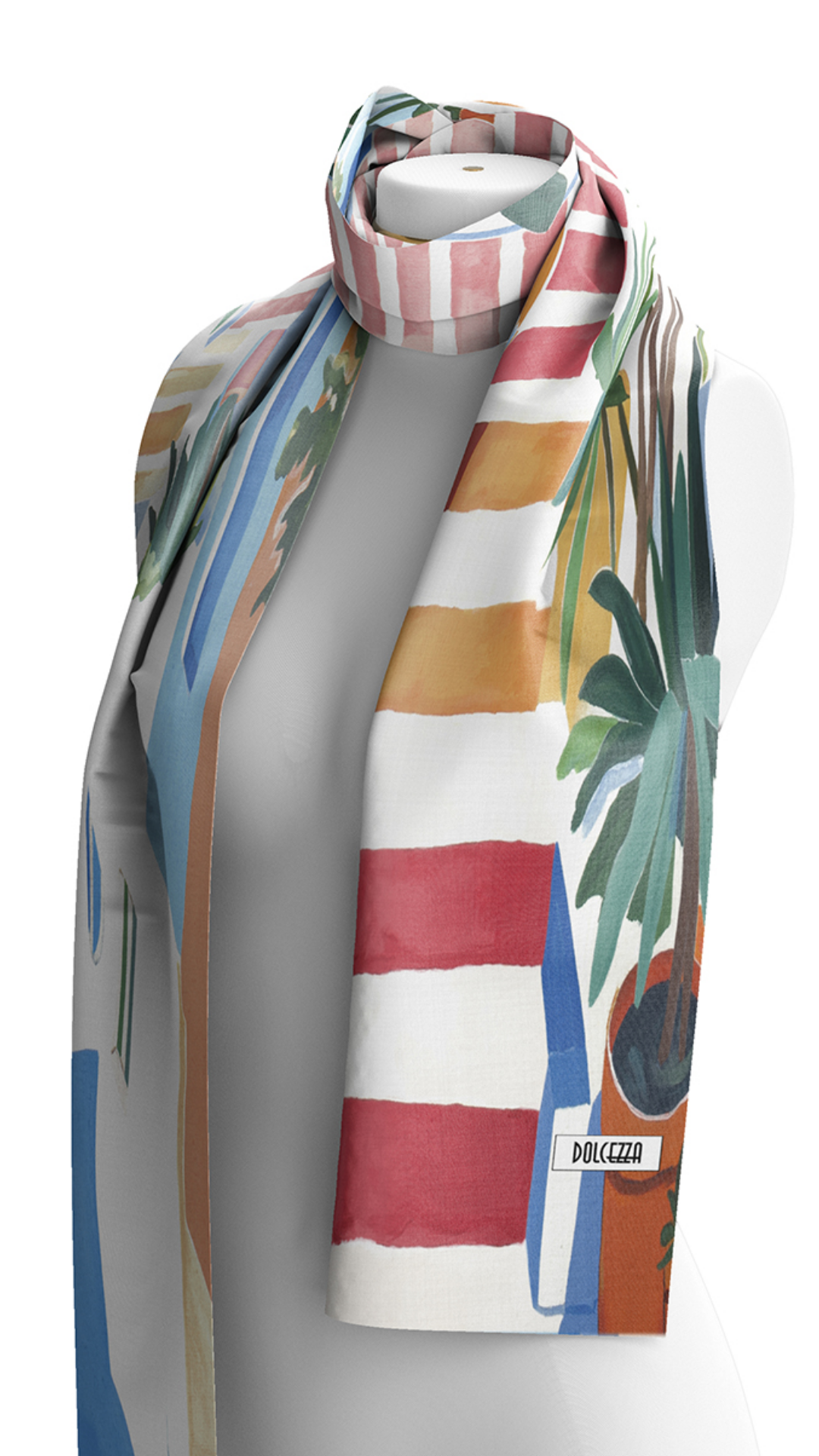 "Pots On The Stairs" Artist Print Scarf. Style DOLC26904