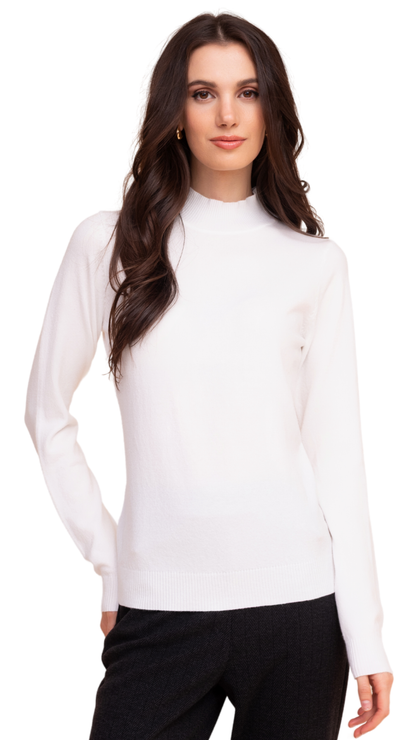 Mock Neck Long Sleeve Stretch Sweater. Style ALSYRE705