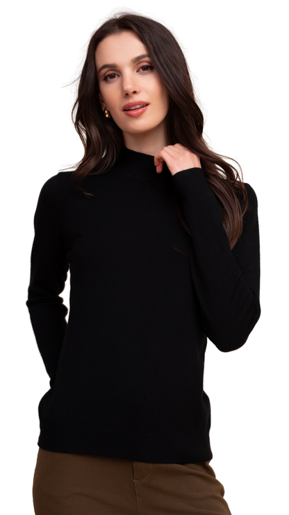 Mock Neck Long Sleeve Stretch Sweater. Style ALSYRE705