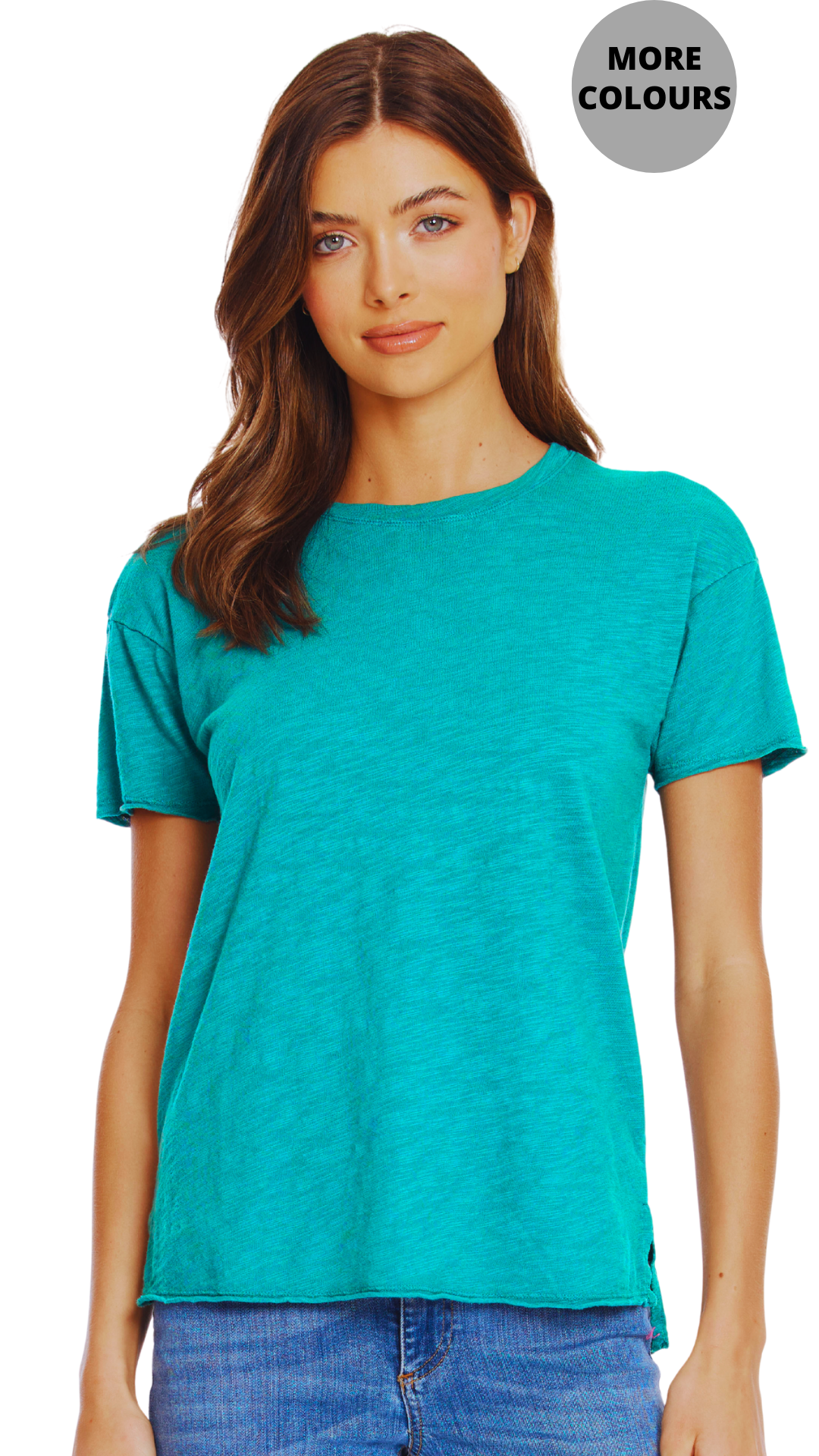 Crew Neck Cotton Short Sleeve Top. Style MO47F-A2191