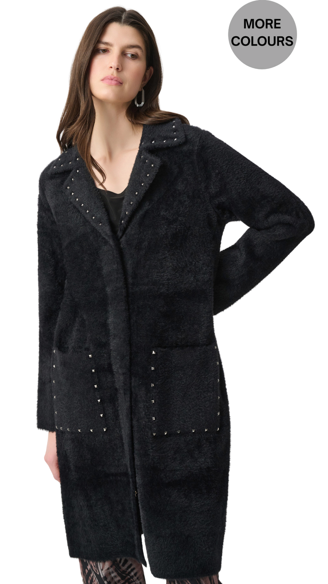 Stud Details Notch Lapel Collared Jacket. Style JR264921