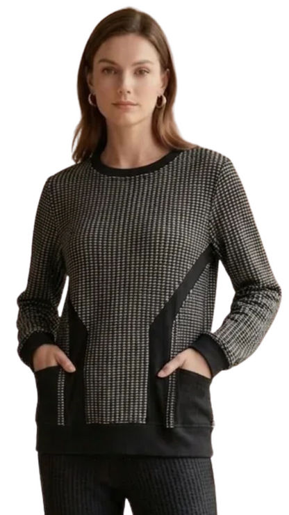 Long Sleeve Crew Neck Waffle Knit Sweater. Style WPW03