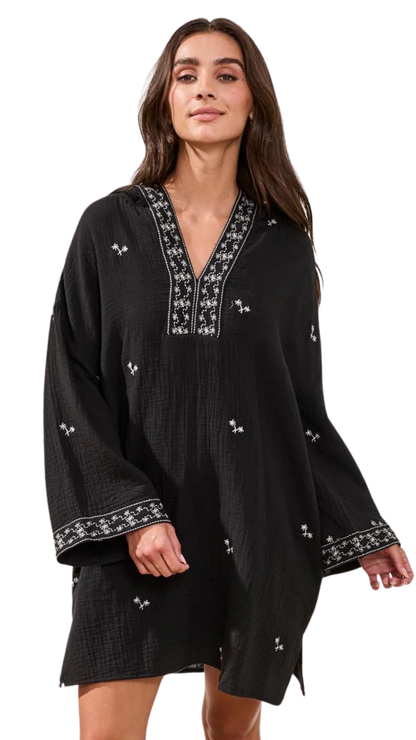 Embroidery Detail Hooded Dress. Style TR2428O-4993