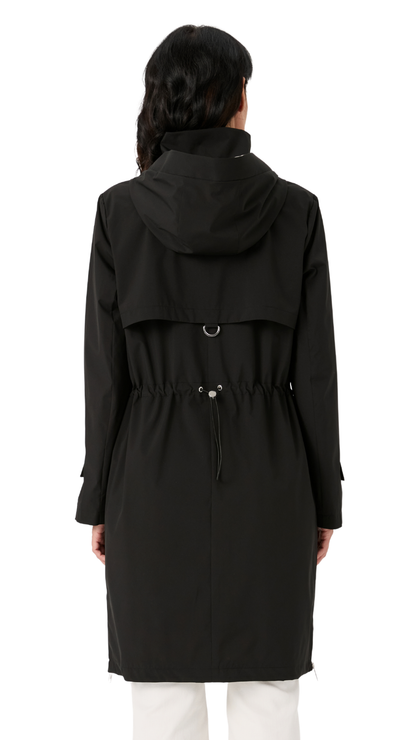 Drawstring Waist Zip Front Hooded Rain Jacket. Style NIKJS6012-001