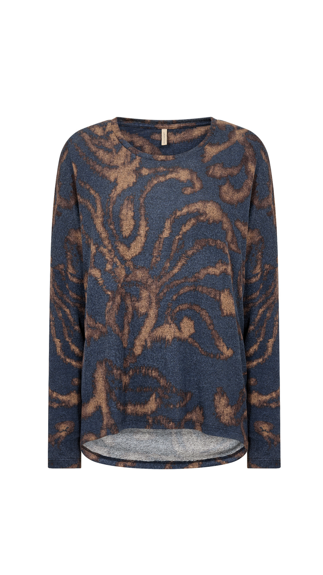 Round Neck Long Sleeve Drop Shoulder Top. Style SOYA27830