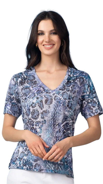 Lightweight See-Through Animal Print Top. Style ALS47115