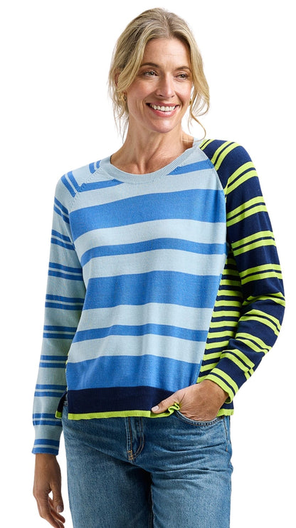 Multi Stripes Round Neck Sweatshirt. Style ZKP8413U