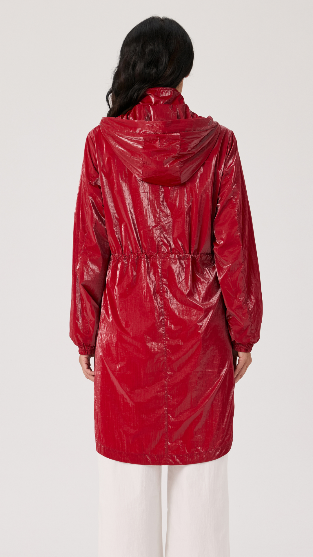 Zip Front Waterproof Red Spring Rain Jacket. Style NIKJS6016-504