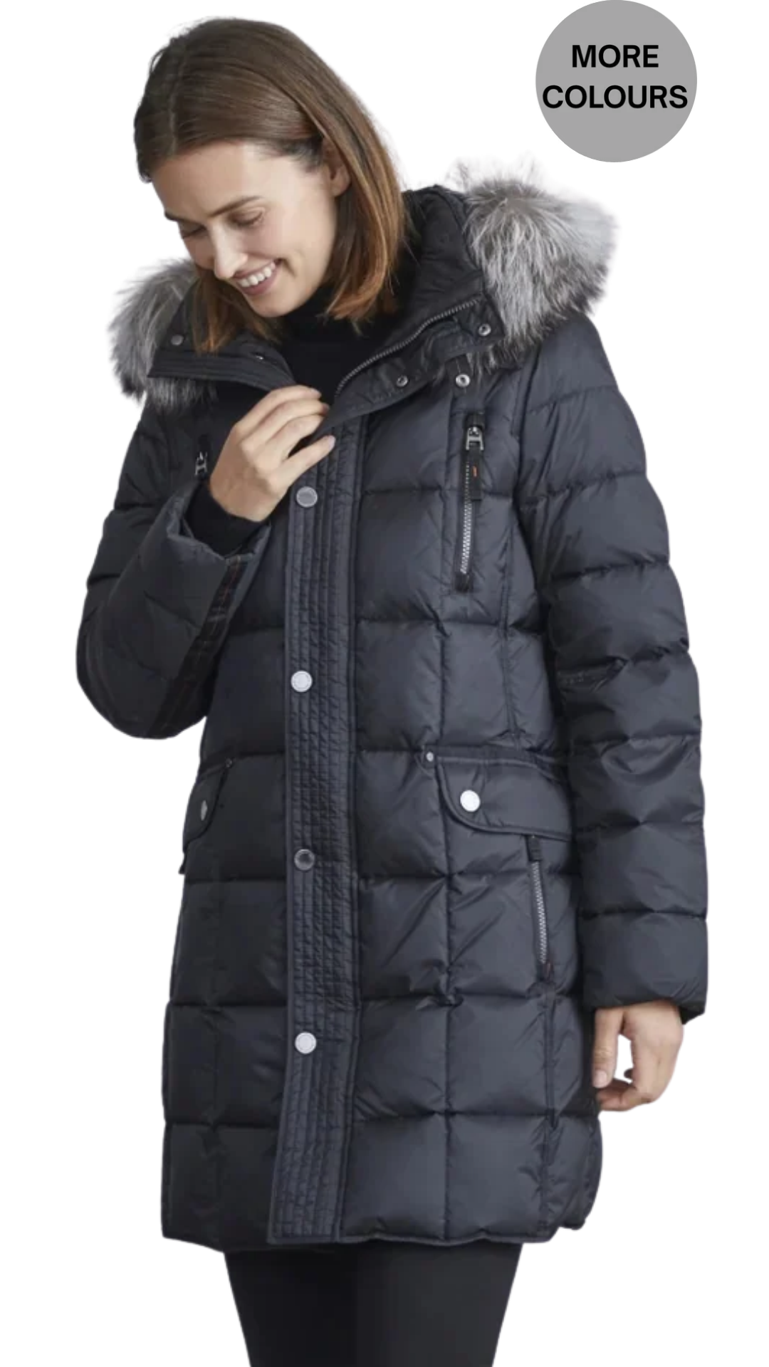 Removable Zipper Fur Lined Hood Quilted Puff Jacket. Style JUN2060