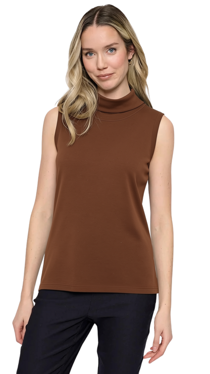 Sleeveless Turtleneck Soft Knit Top. Style PYQK335