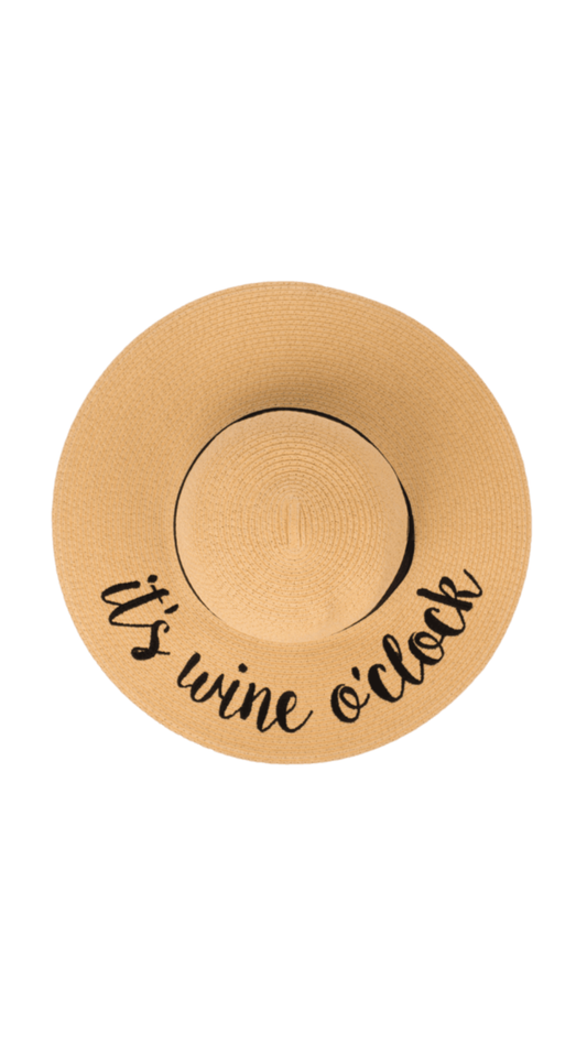 "Good Time It's Wine O'Clock" Sun Hat. Style MODST-2017