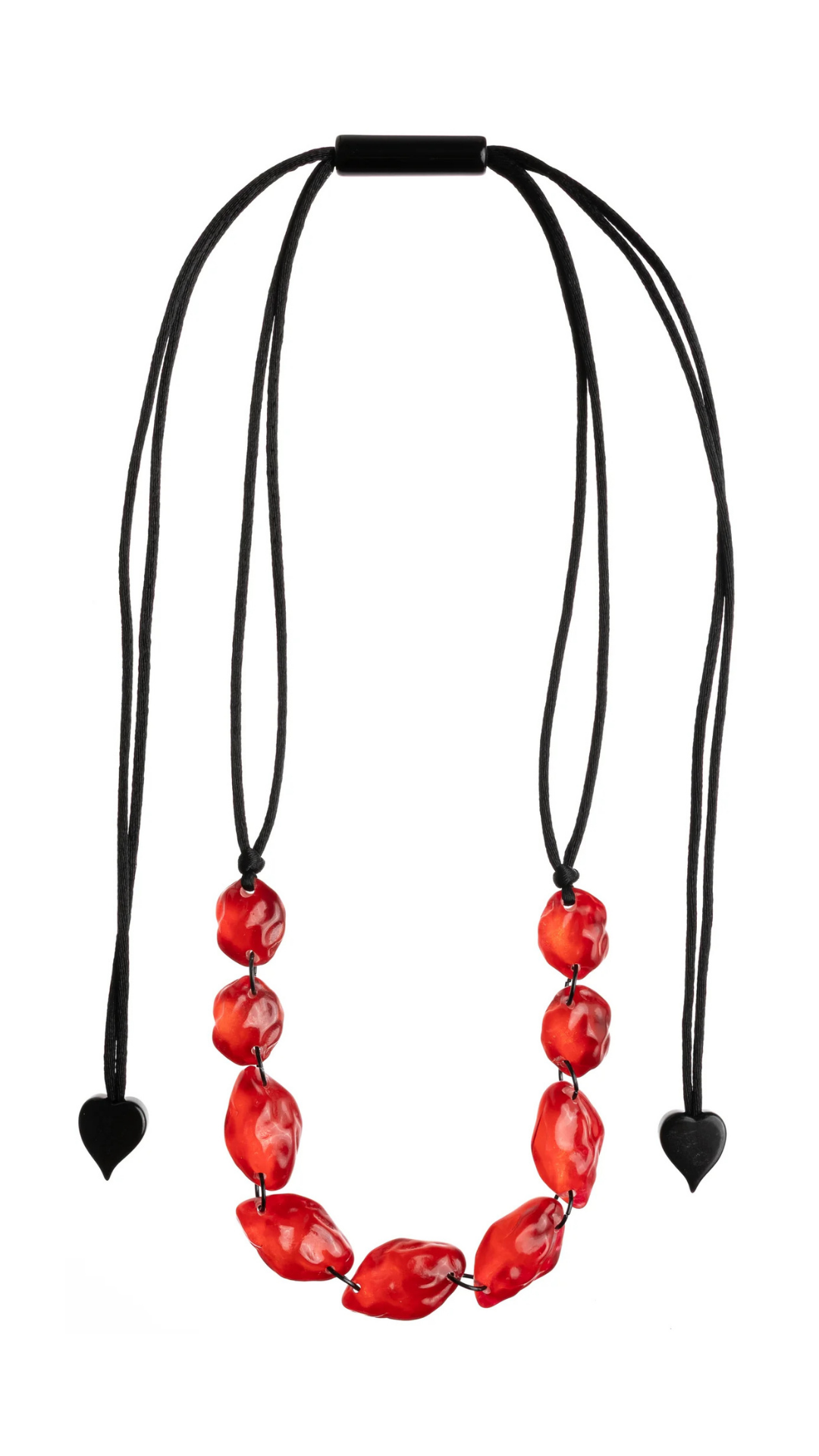 Gemma Collection - Multi Shaped Red Beads Necklace. Style 3450102REDDQ09