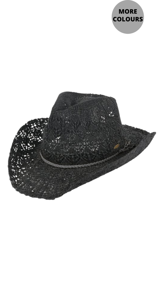 Horseshoe Lace Knit Cowboy Hat. Style MODCBC-0136