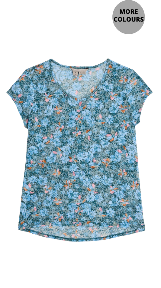 Round Neck Cap Sleeve Lightweight Top. Style RYRY611013