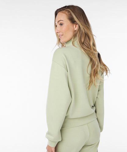 Buttery Soft Modal 1/2 Zip Neck Top. Style ESQSP2405003