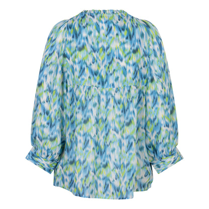 Wide Sleeve Bayside Print Blouse. Style ESQ14013