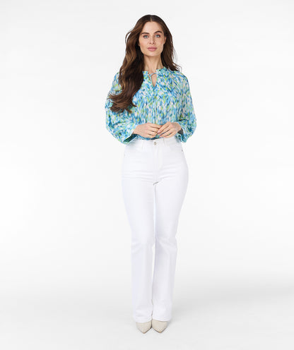 Wide Sleeve Bayside Print Blouse. Style ESQ14013